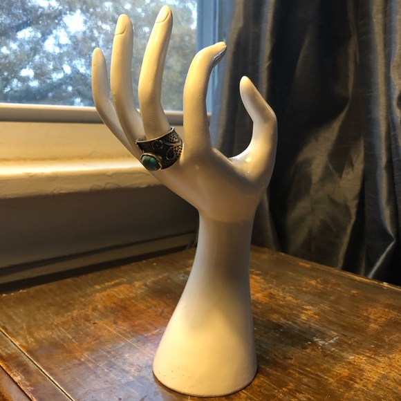 Silver Turquoise Floral Ring - Picture 6 of 6